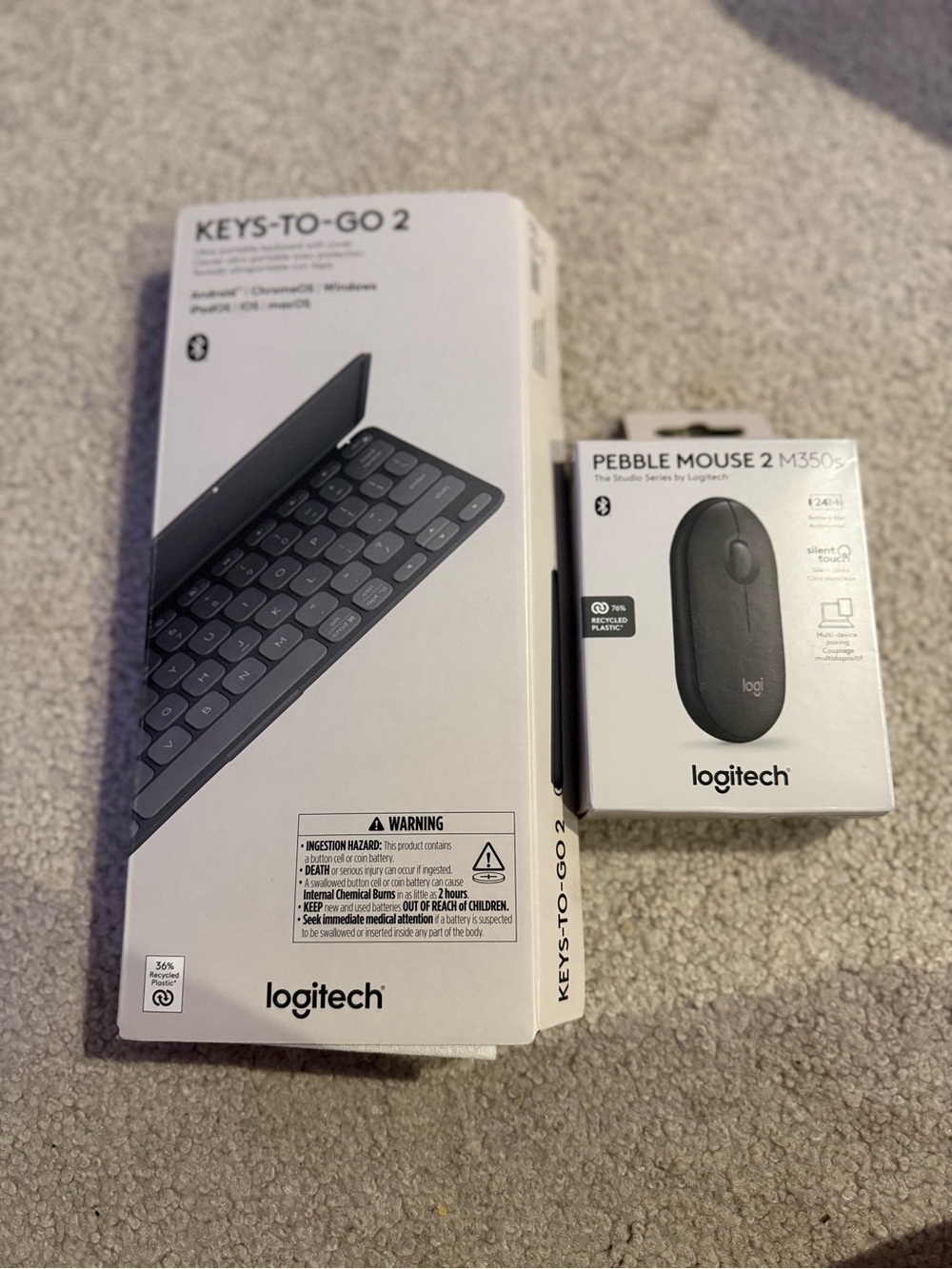 Logitech Keys-To-Go 2 Keyboard and Pebble Mouse 2 Bundle - Black